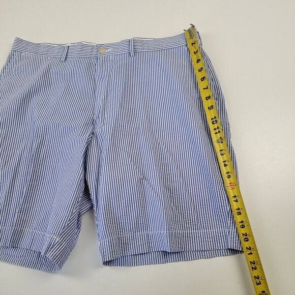 Polo Ralph Lauren Shorts Men’s 40 Blue White Stripe Seersucker Golf - Picture 2 of 9
